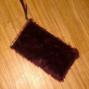 Faux fur clutch